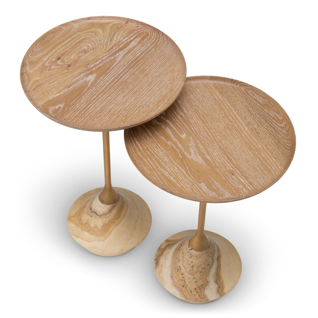 Side Table Puglia Set Of 2 Onyx Base Furniture Eichholtz