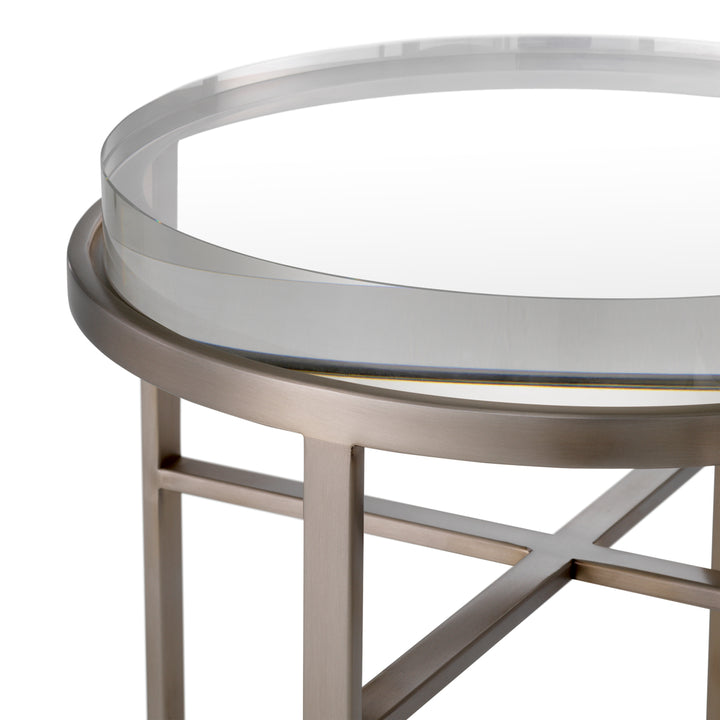 Side Table Hoxton Set Of 2 Brushed Steel Finish Furniture Eichholtz