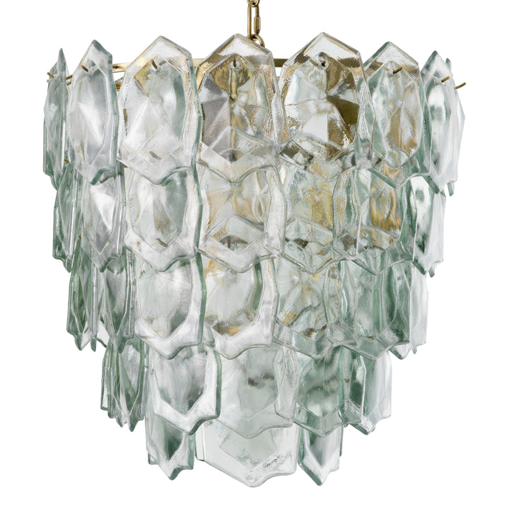 Chandelier Elias Vintage Brass Finish Clear Glass Lighting Eichholtz