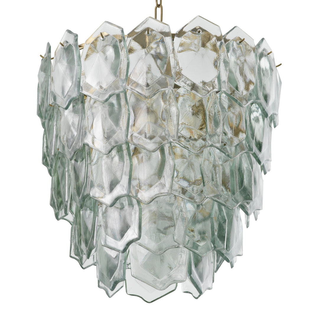 Chandelier Elias Vintage Brass Finish Clear Glass Lighting Eichholtz