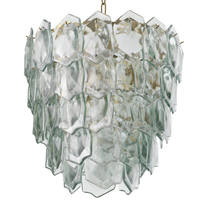 Chandelier Elias Vintage Brass Finish Clear Glass Lighting Eichholtz