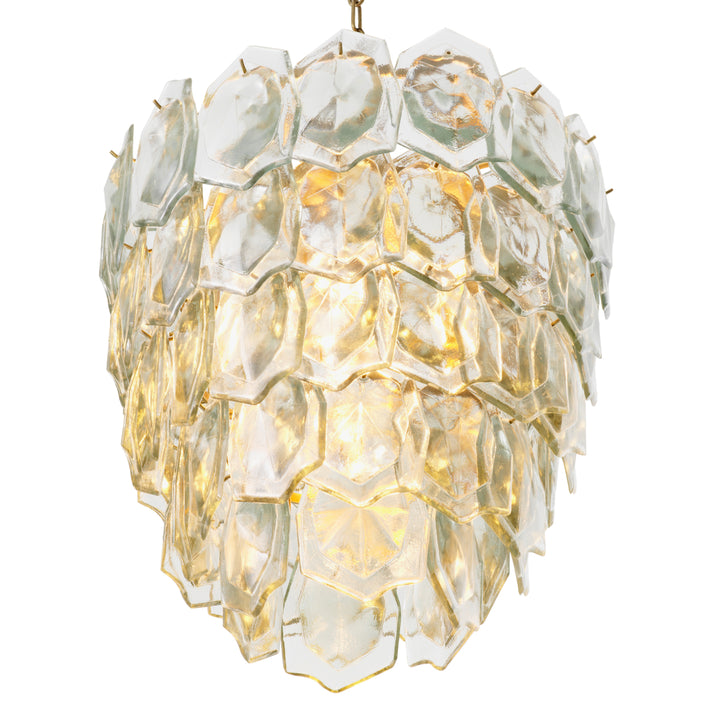 Chandelier Elias Vintage Brass Finish Clear Glass Lighting Eichholtz