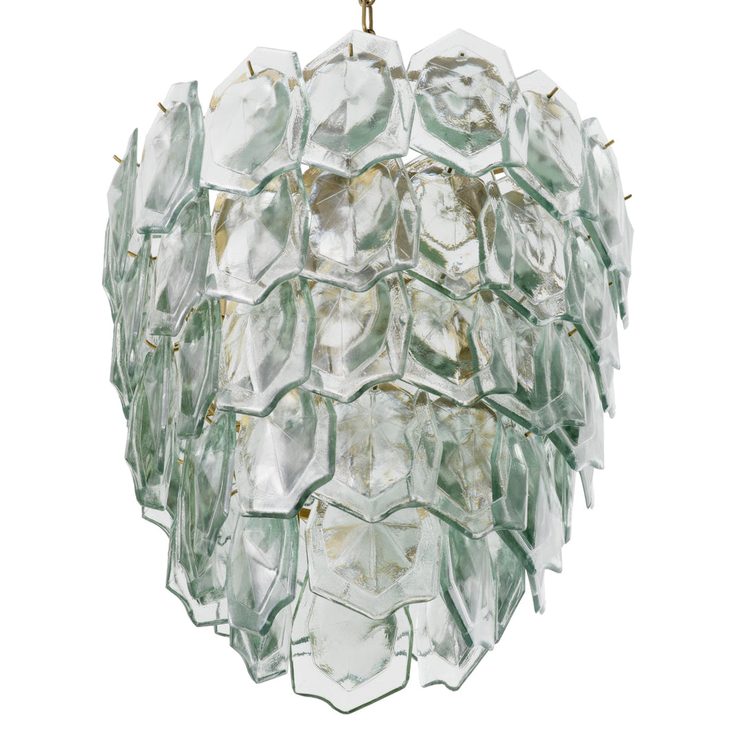 Chandelier Elias Vintage Brass Finish Clear Glass Lighting Eichholtz