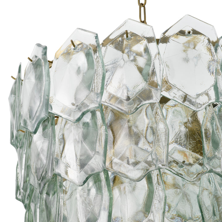 Chandelier Elias Vintage Brass Finish Clear Glass Lighting Eichholtz