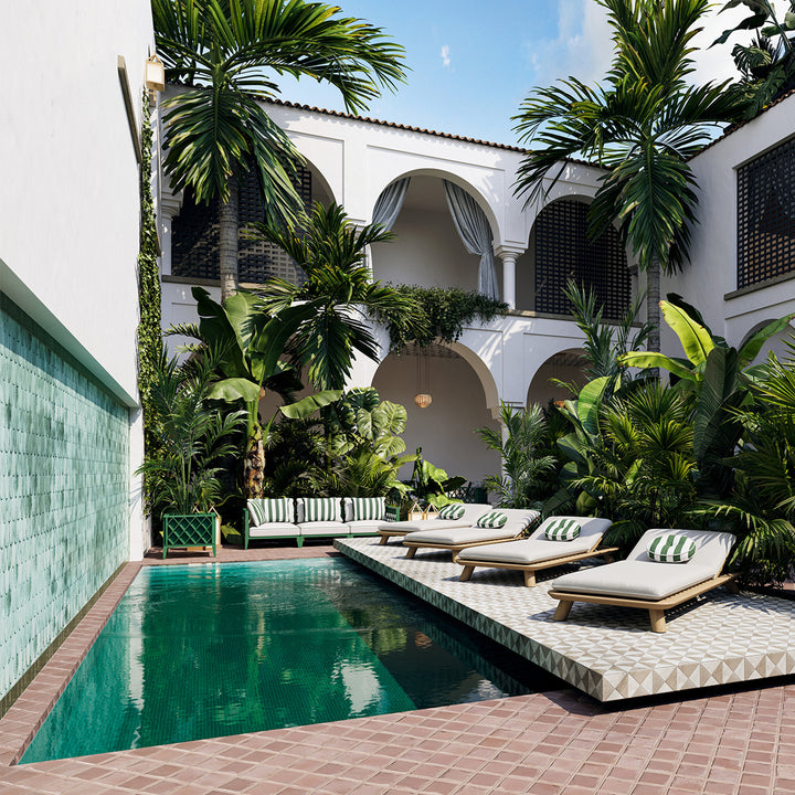 Outdoor Sofa Ocean Club L Green Finish Outdoor Eichholtz