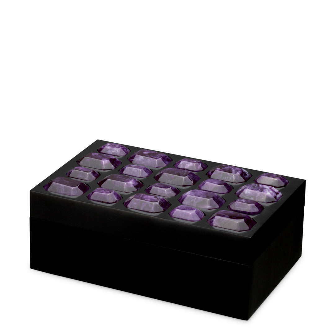 Box Lucida S Black Finish Faux Amethyst Accessories Eichholtz