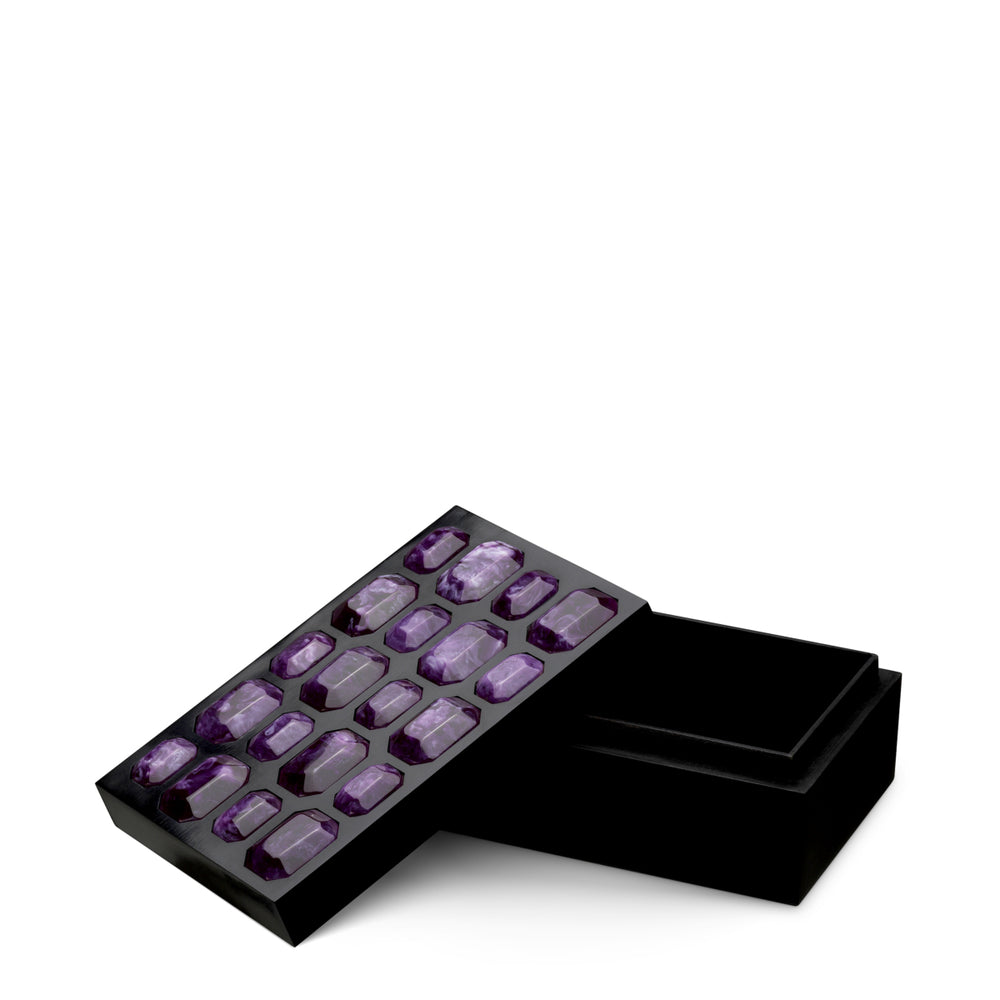 Box Lucida S Black Finish Faux Amethyst Accessories Eichholtz