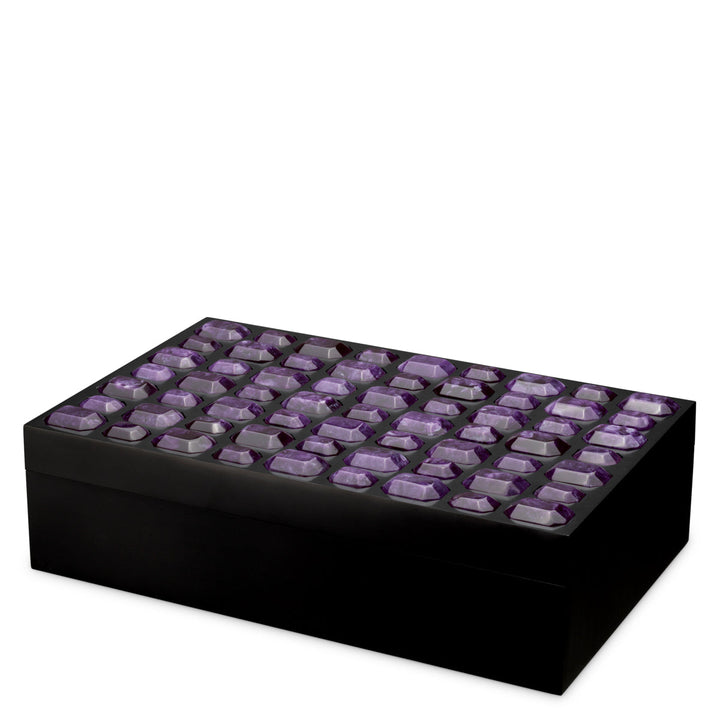Box Lucida L Black Finish Faux Amethyst Accessories Eichholtz