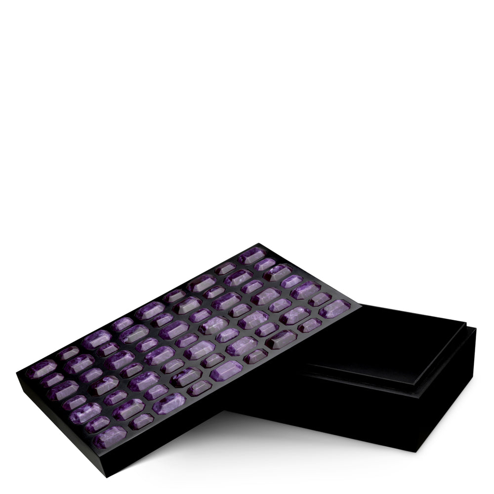 Box Lucida L Black Finish Faux Amethyst Accessories Eichholtz