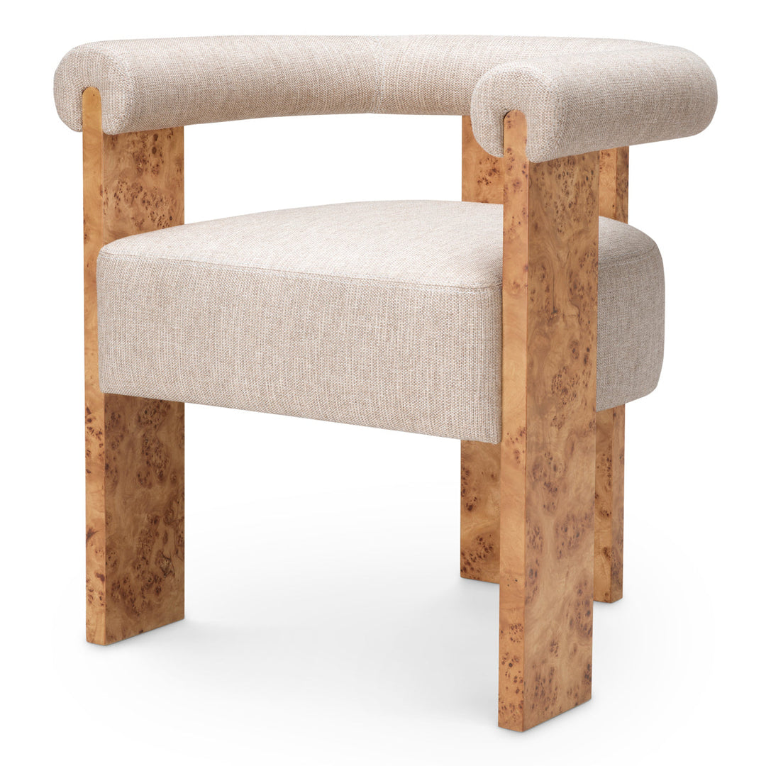 Dining Chair Percy Light Brown Mappa Burl Veneer Furniture Eichholtz