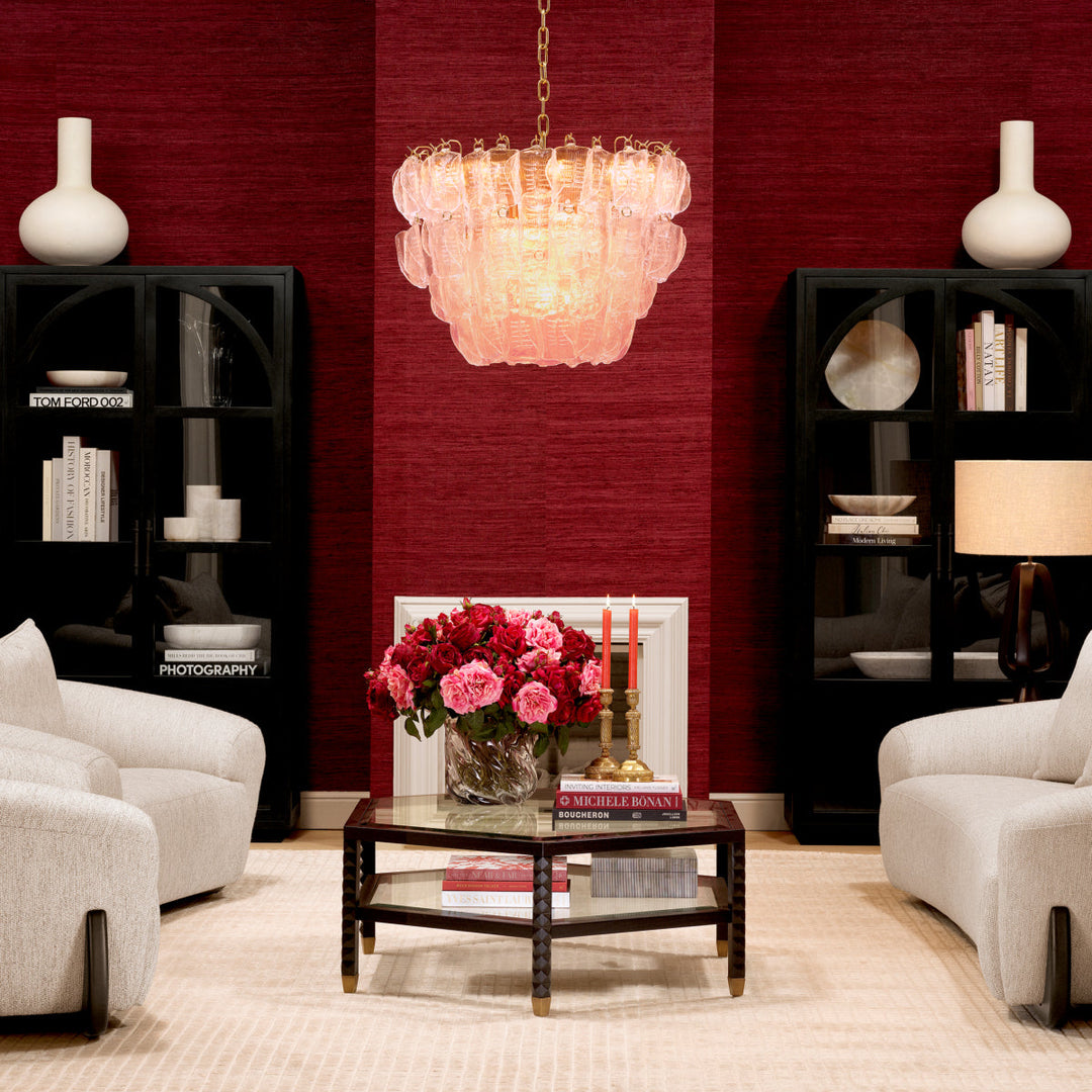 Chandelier Solange Antique Brass Finish Handmade Glass Lighting Eichholtz
