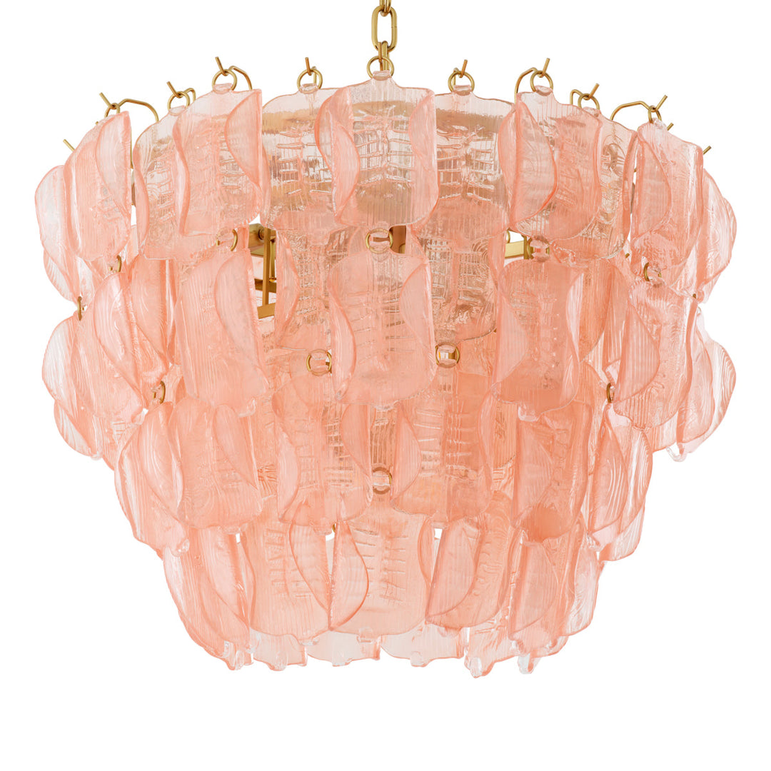 Chandelier Solange Antique Brass Finish Handmade Glass Lighting Eichholtz