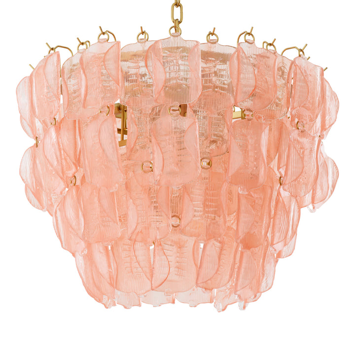 Chandelier Solange Antique Brass Finish Handmade Glass Lighting Eichholtz