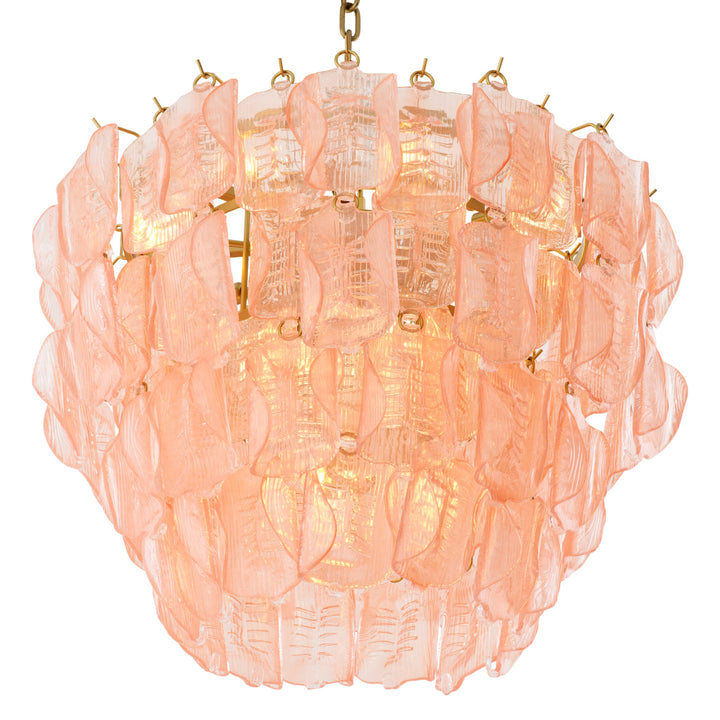 Chandelier Solange Antique Brass Finish Handmade Glass Lighting Eichholtz