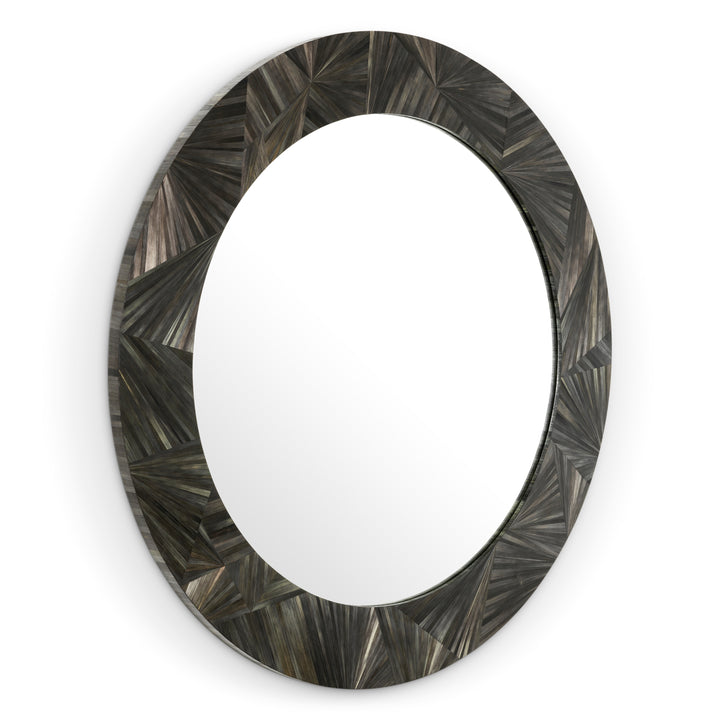 Mirror Cassara Straw Marquetry Charcoal New Collection - January 2026 Eichholtz