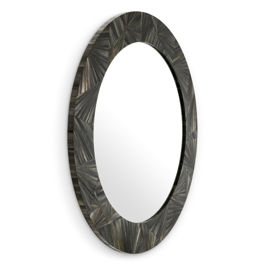 Mirror Cassara Straw Marquetry Charcoal New Collection - January 2026 Eichholtz