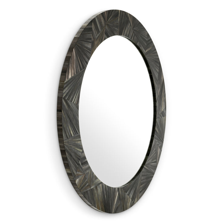 Mirror Cassara Straw Marquetry Charcoal New Collection - January 2026 Eichholtz