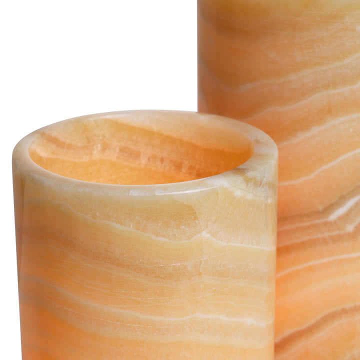 Tealight Holder Leonidas Set Of 3 Yellow Onyx New Collection - January 2026 Eichholtz