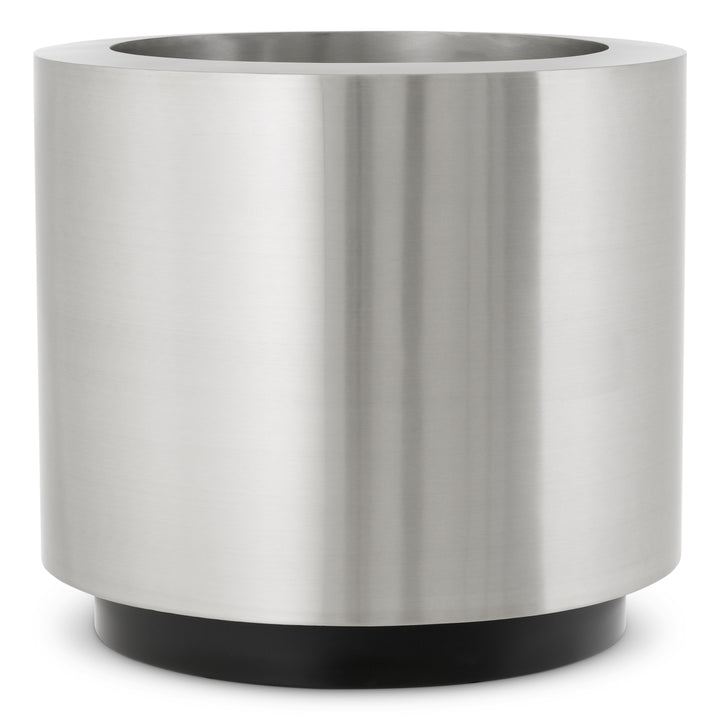 Planter Jasper Round S Brushed Steel Finish Accessories Eichholtz
