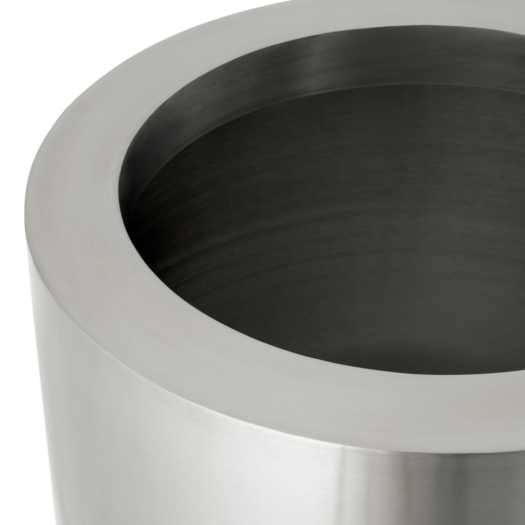Planter Jasper Round S Brushed Steel Finish Accessories Eichholtz