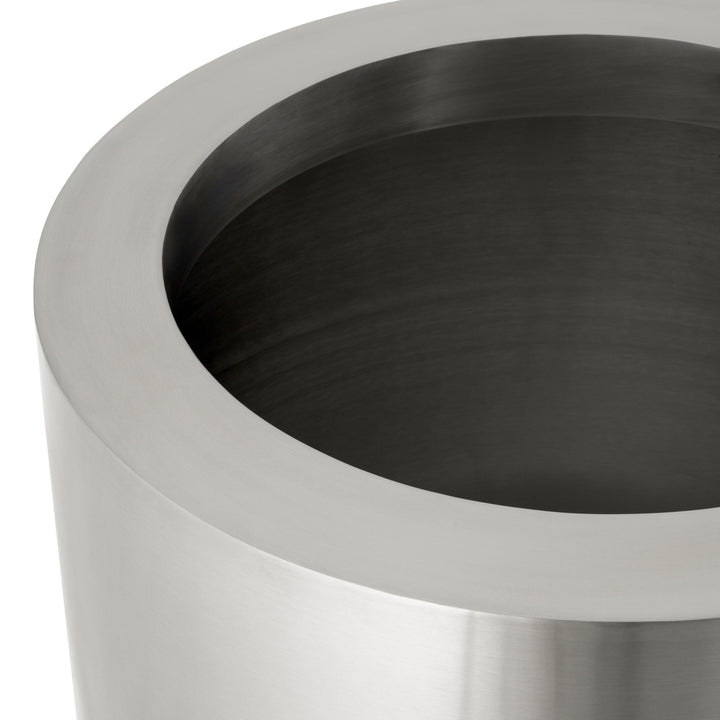 Planter Jasper Round S Brushed Steel Finish Accessories Eichholtz