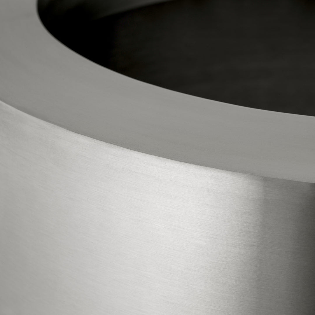 Planter Jasper Round S Brushed Steel Finish Accessories Eichholtz