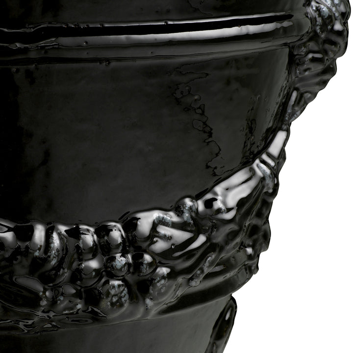 Outdoor Planter Toulon Black Finish Ceramic Outdoor Eichholtz
