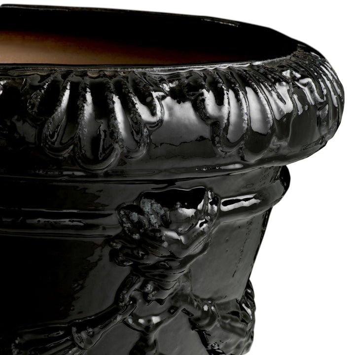 Outdoor Planter Toulon Black Finish Ceramic Outdoor Eichholtz