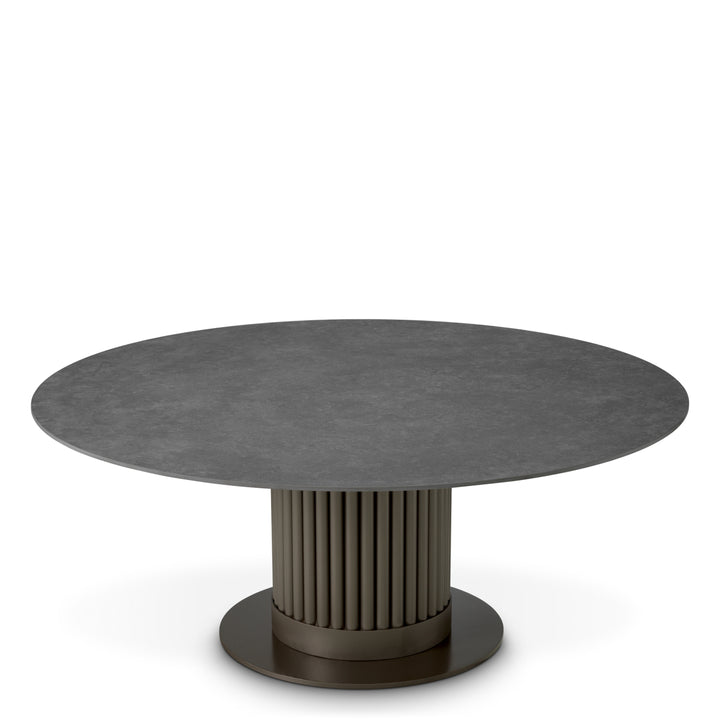 Outdoor Coffee Table Volterra Round Bronze Finish Outdoor Eichholtz