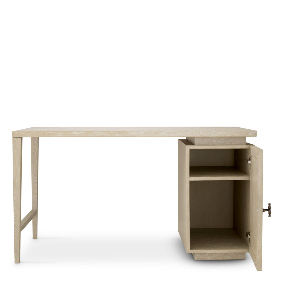 Desk Borchard Washed Oak Veneer Tables Eichholtz