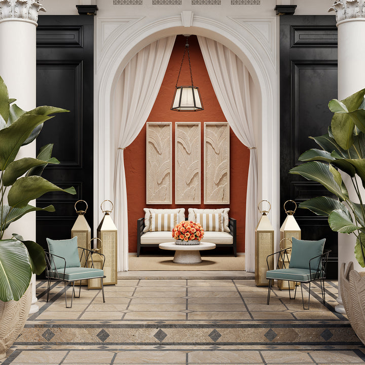 Outdoor Cushion Florent Rectangular Florent Beige Outdoor Eichholtz