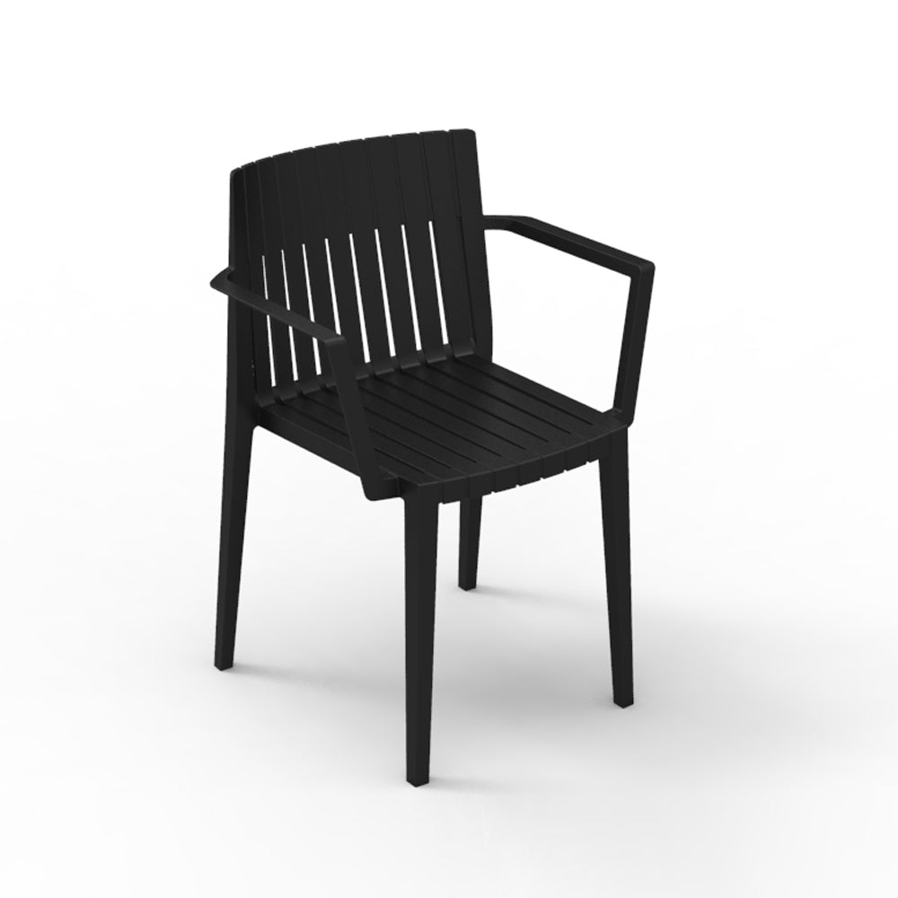 Spritz chair with arms (Set of 4) Outdoor Vondom Black - Basic