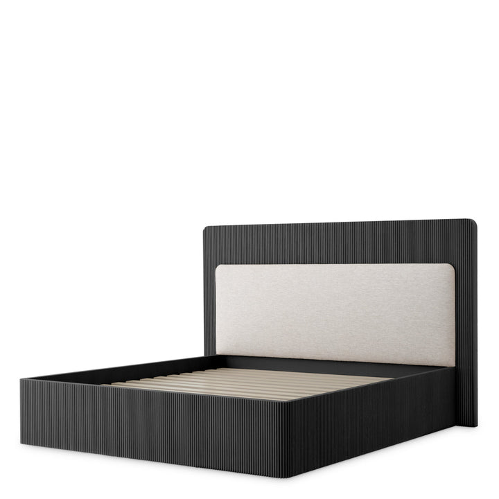Bed Frame Dimitrios Queen Size Charcoal Grey Oak Veneer Furniture Eichholtz