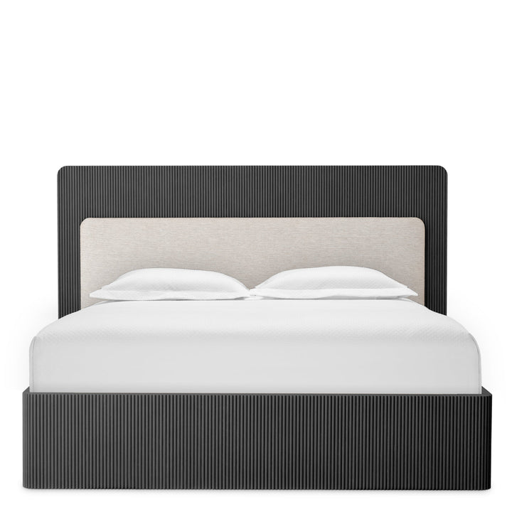 Bed Frame Dimitrios Queen Size Charcoal Grey Oak Veneer Furniture Eichholtz