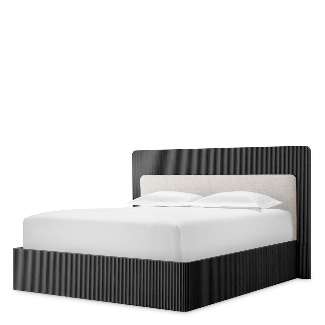 Bed Frame Dimitrios King Size Charcoal Grey Oak Veneer Furniture Eichholtz