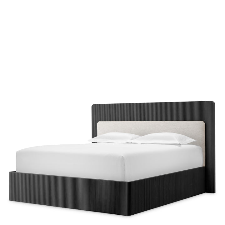 Bed Frame Dimitrios King Size Charcoal Grey Oak Veneer Furniture Eichholtz