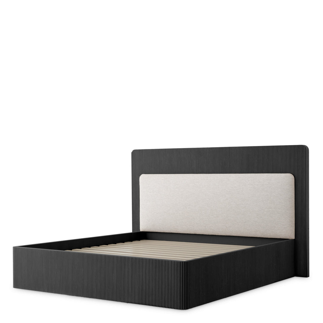 Bed Frame Dimitrios King Size Charcoal Grey Oak Veneer Furniture Eichholtz