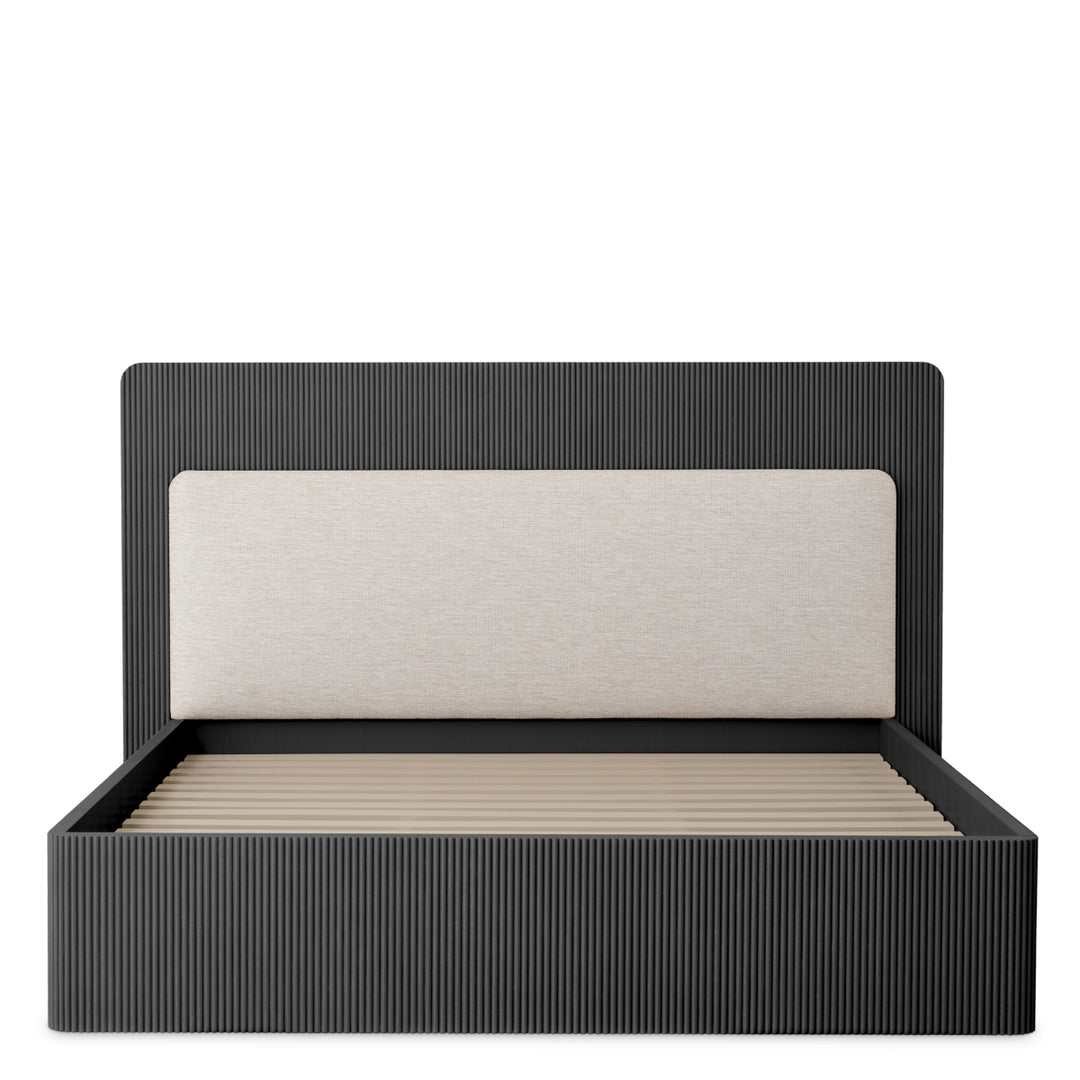 Bed Frame Dimitrios King Size Charcoal Grey Oak Veneer Furniture Eichholtz