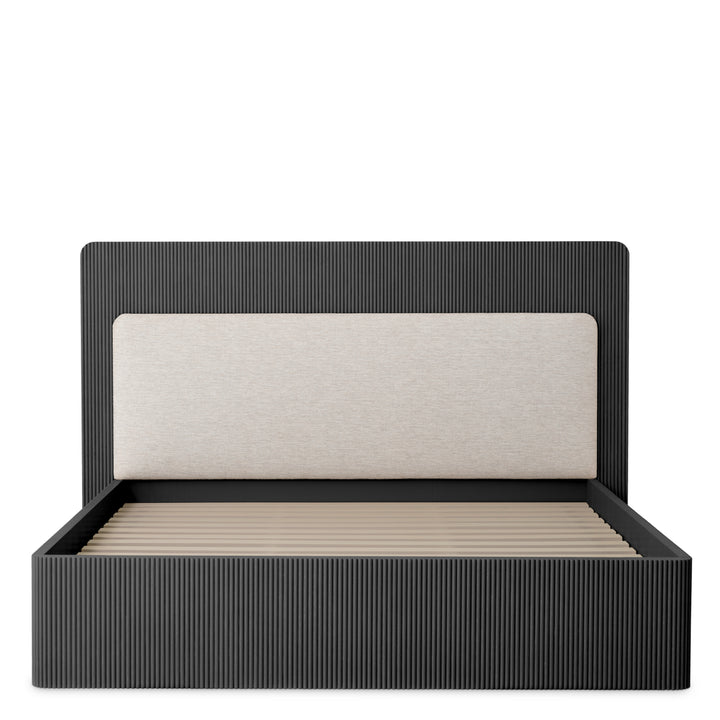 Bed Frame Dimitrios King Size Charcoal Grey Oak Veneer Furniture Eichholtz