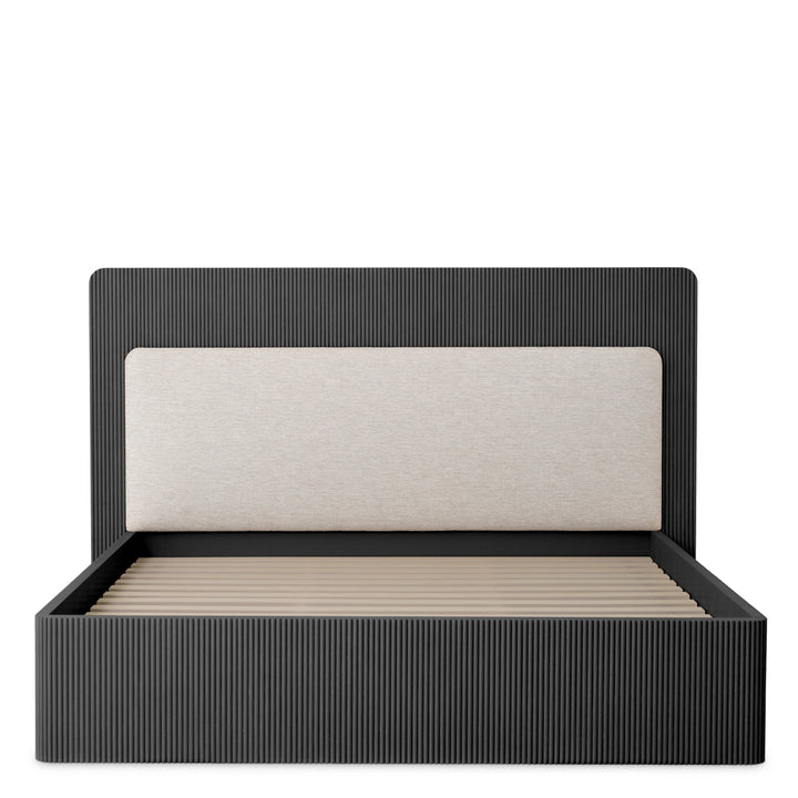 Bed Frame Dimitrios King Size Charcoal Grey Oak Veneer Furniture Eichholtz