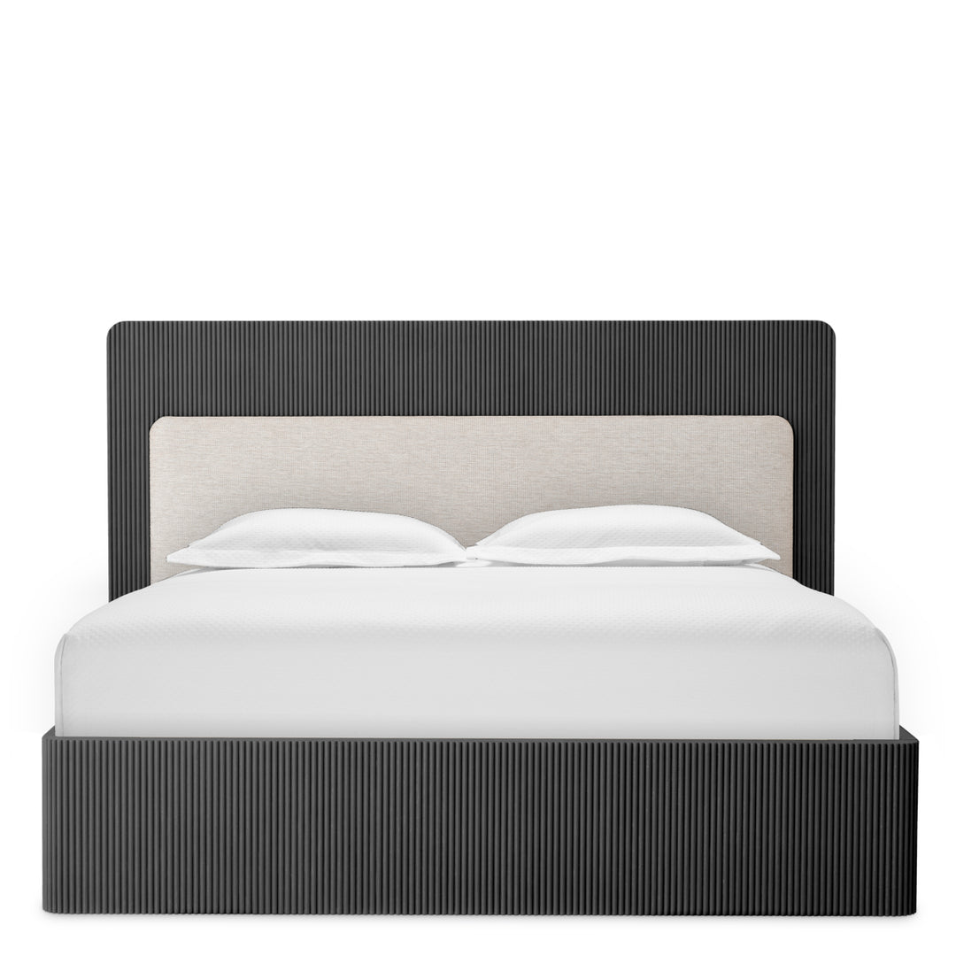 Bed Frame Dimitrios King Size Charcoal Grey Oak Veneer Furniture Eichholtz