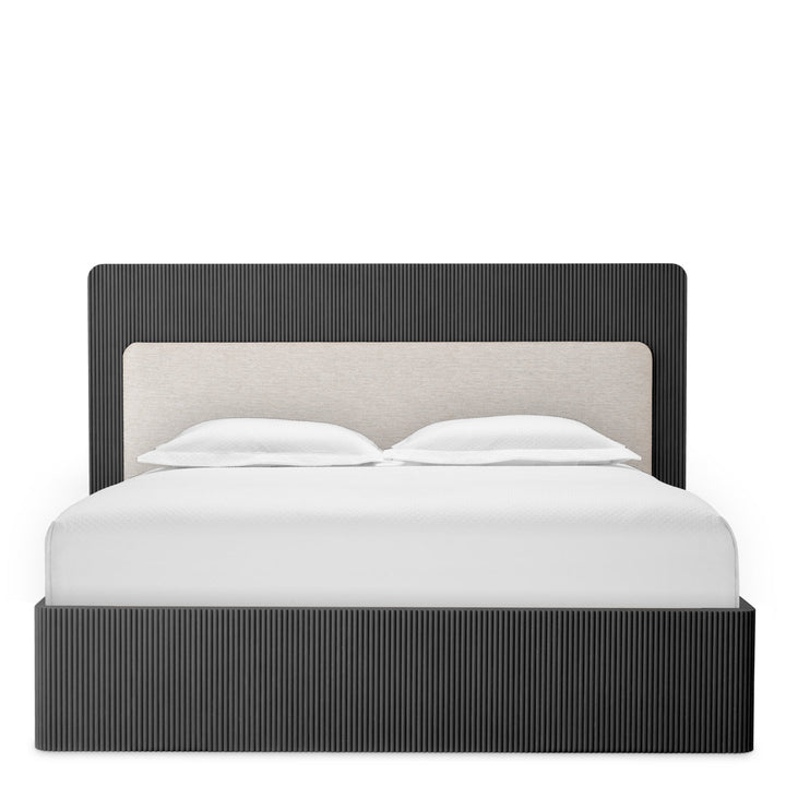 Bed Frame Dimitrios King Size Charcoal Grey Oak Veneer Furniture Eichholtz