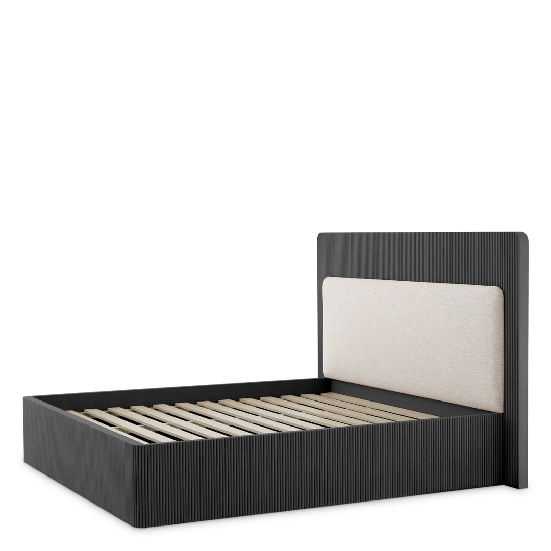 Bed Frame Dimitrios King Size Charcoal Grey Oak Veneer Furniture Eichholtz