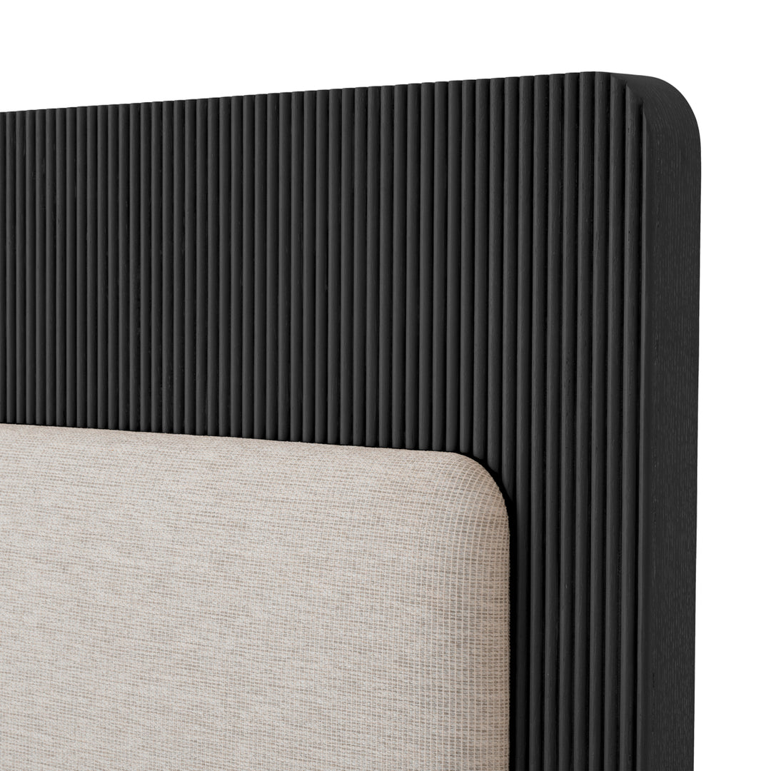 Bed Frame Dimitrios King Size Charcoal Grey Oak Veneer Furniture Eichholtz