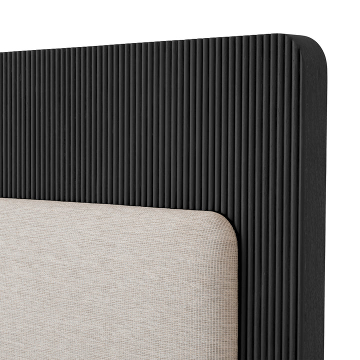 Bed Frame Dimitrios King Size Charcoal Grey Oak Veneer Furniture Eichholtz