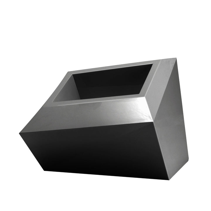 Faz XL Planter Outdoor Vondom Anthracite Low: 22.75 in W x 16.5 in H 
