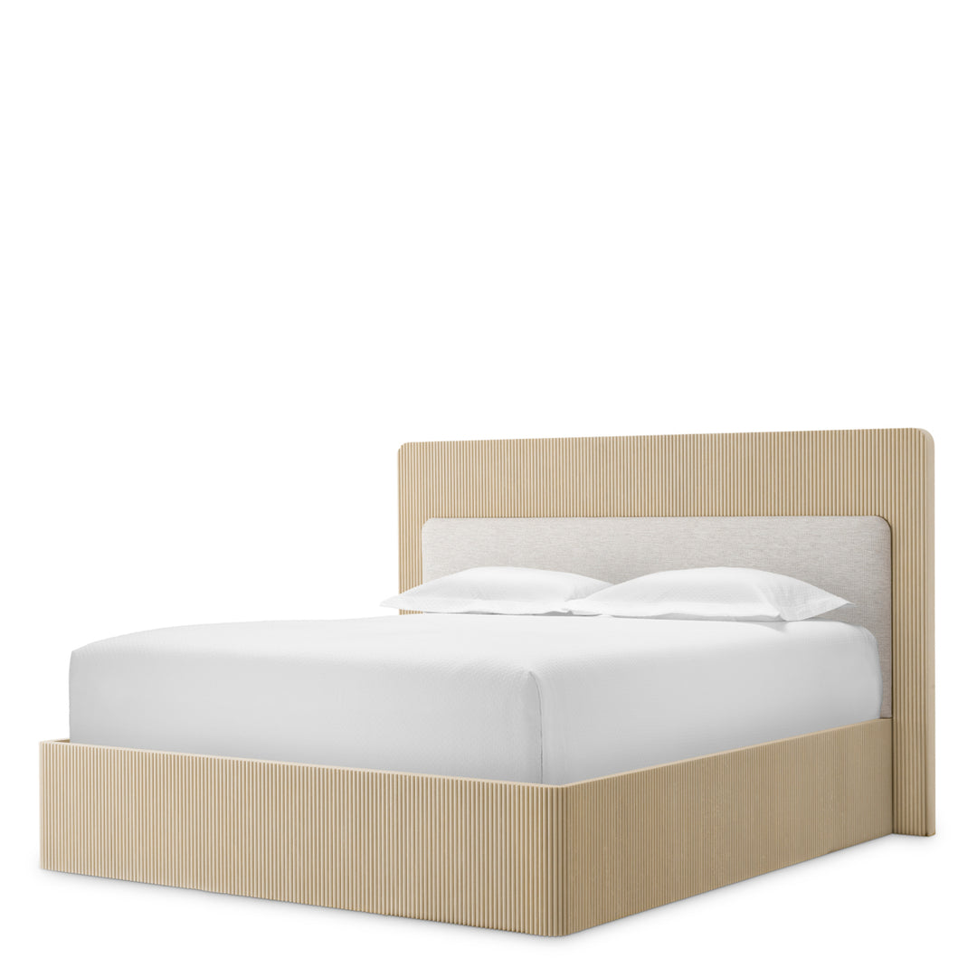 Bed Frame Dimitrios Queen Size Washed Oak Veneer Furniture Eichholtz