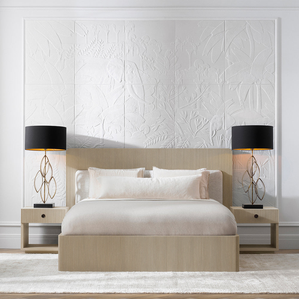 Bed Frame Dimitrios Queen Size Washed Oak Veneer Furniture Eichholtz