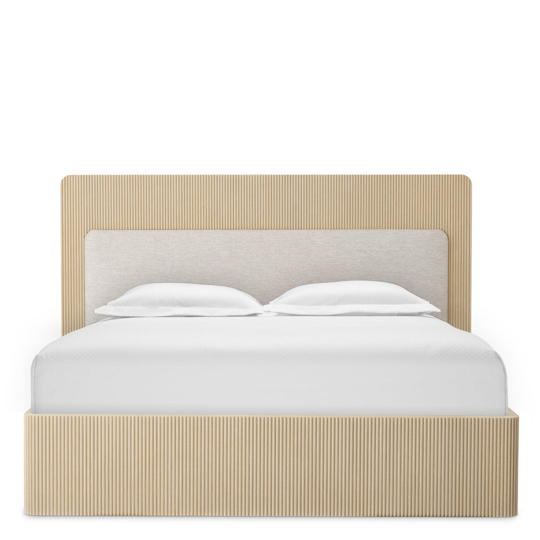 Bed Frame Dimitrios Queen Size Washed Oak Veneer Furniture Eichholtz