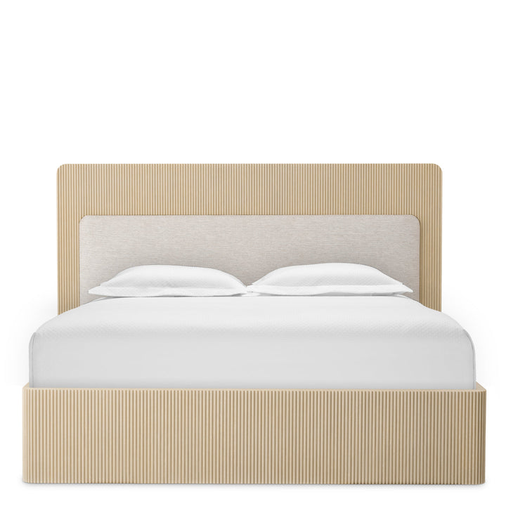 Bed Frame Dimitrios Queen Size Washed Oak Veneer Furniture Eichholtz